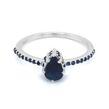 Anillo con zafiros en plata 925