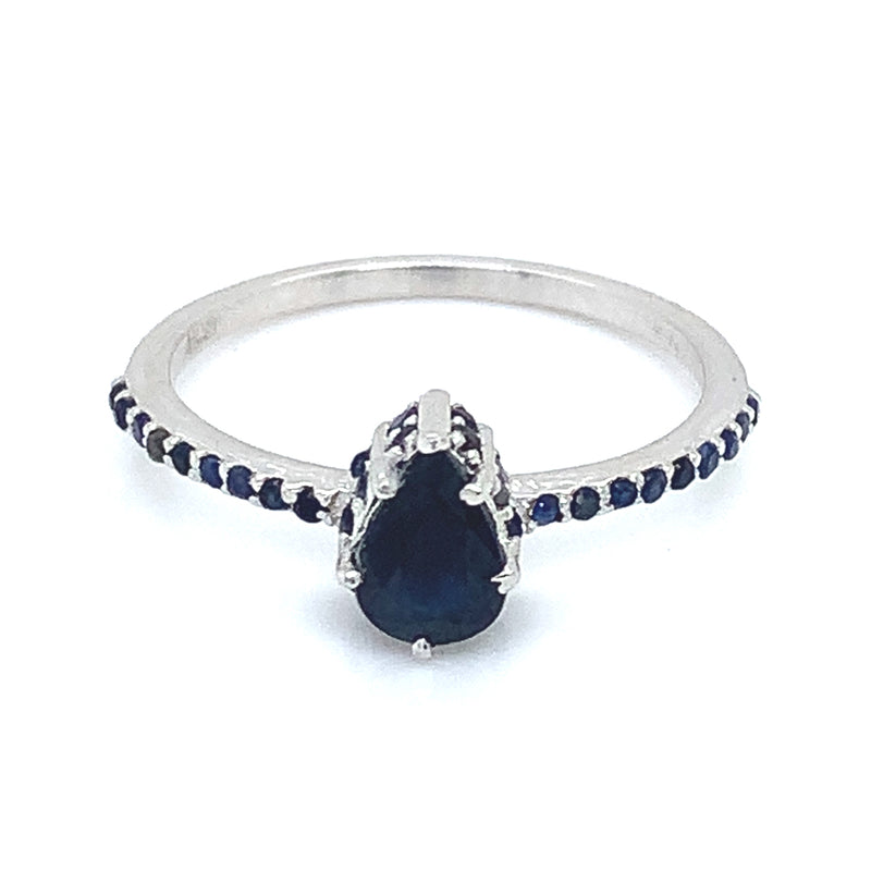 Anillo con zafiros en plata 925