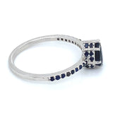 Anillo con zafiros en plata 925
