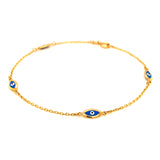 Pulsera (ojitos) en oro amarillo 18kt. 19cm