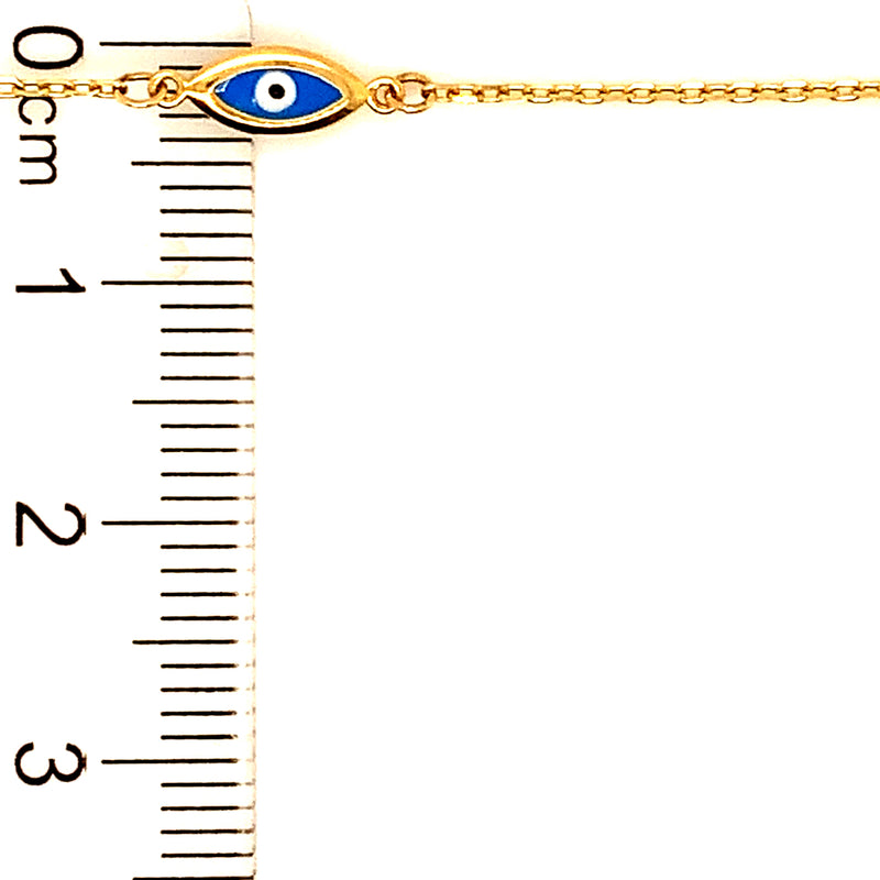 Pulsera (ojitos) en oro amarillo 18kt. 19cm