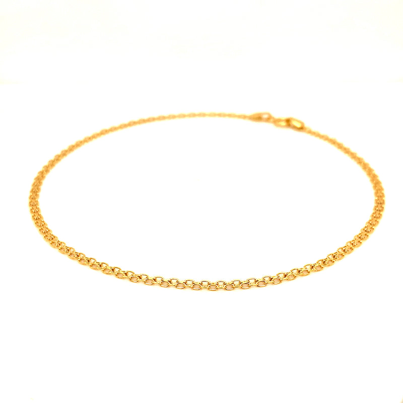 Tobillera (Bismark) en oro amarillo 18kt. 25cm