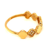 Anillo con circones en oro amarillo 18kt.