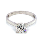 Anillo solitario con circón en oro blanco 18kt.