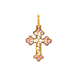 Dije (cruz) con circones en oro amarillo 18kt.