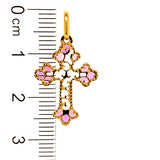 Dije (cruz) con circones en oro amarillo 18kt.