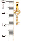 Dije (llave) con circones en oro amarillo 18kt.