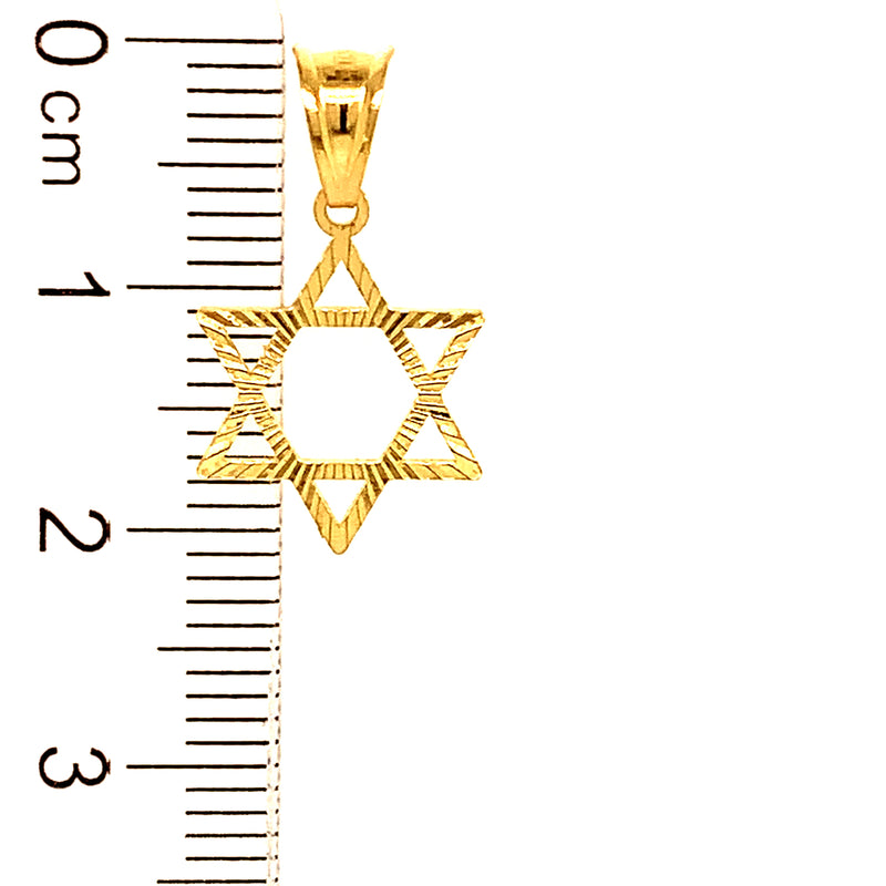 Dije (estrella de david) en oro amarillo 18kt.