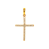 Dije (cruz) con circones en oro amarillo 18kt.