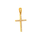 Dije (cruz) con circones en oro amarillo 18kt.
