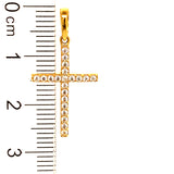Dije (cruz) con circones en oro amarillo 18kt.