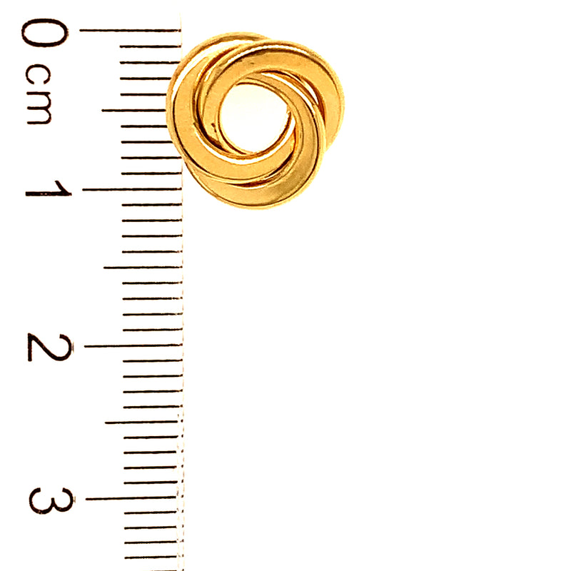 Aretes (nudos) en oro amarillo 18kt.