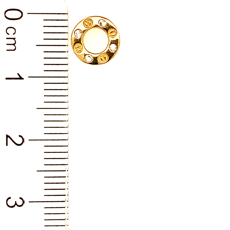 Aretes con circones en oro amarillo 18kt.