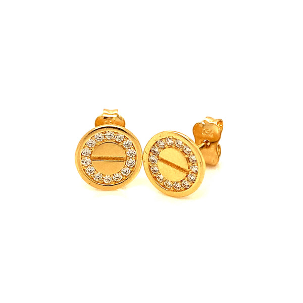Aretes con circones en oro amarillo 18kt.