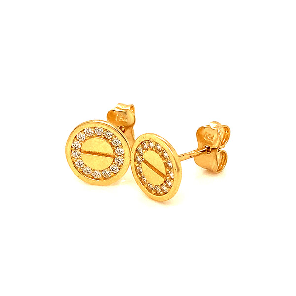 Aretes con circones en oro amarillo 18kt.