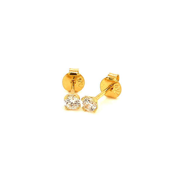Aretes con circones en oro amarillo 18kt.