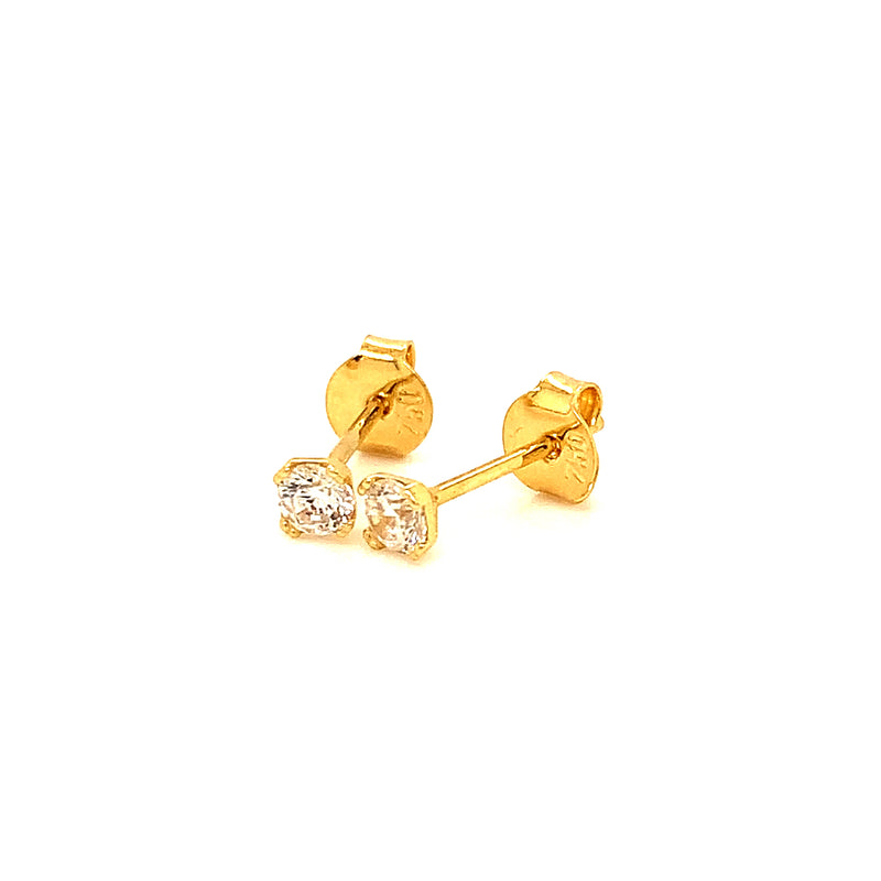 Aretes con circones en oro amarillo 18kt.