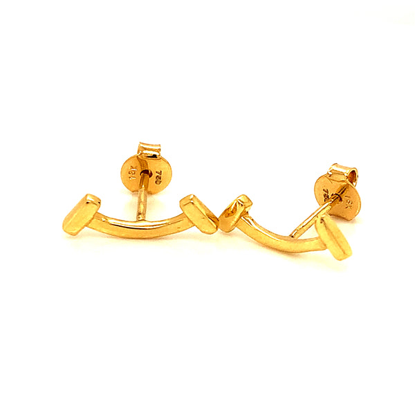 Aretes (sonrisa) en oro amarillo 18kt.