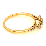 (SOFIA) Anillo con diamantes en oro amarillo 10kt.