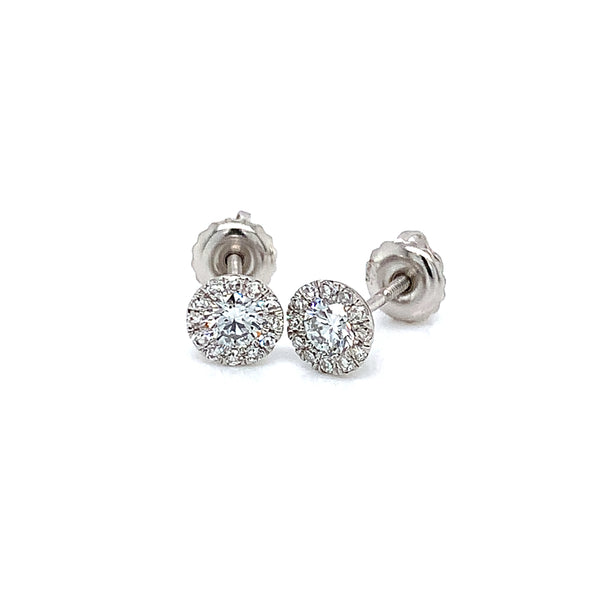 (LD) Aretes con diamantes de laboratorio en oro blanco 14kt.