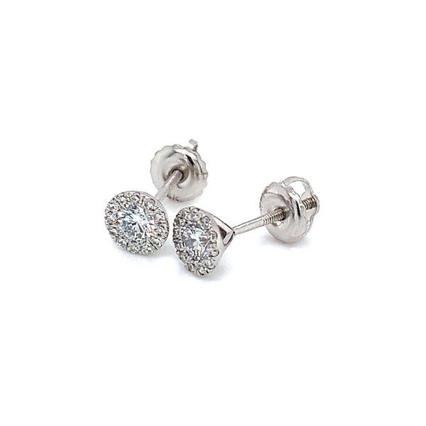 (LD) Aretes con diamantes de laboratorio en oro blanco 14kt.