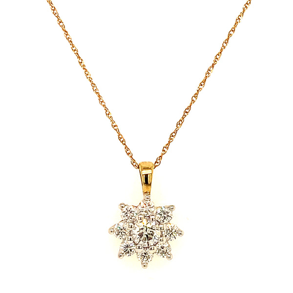 (LD) Collar con diamantes de laboratorio en oro amarillo 10kt.