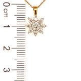 (LD) Collar con diamantes de laboratorio en oro amarillo 10kt.