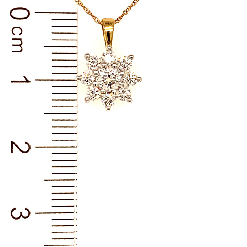 (LD) Collar con diamantes de laboratorio en oro amarillo 10kt.