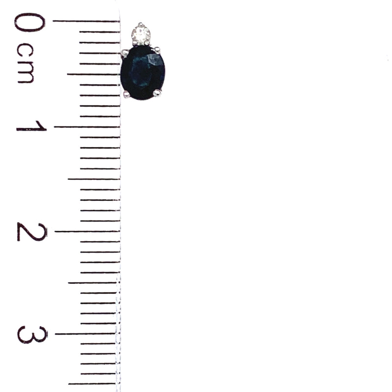 Juego de zafiros con diamantes en oro blanco 18kt