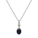 Juego de zafiros con diamantes en oro blanco 18kt