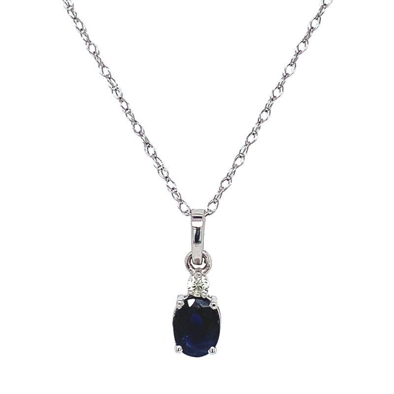 Juego de zafiros con diamantes en oro blanco 18kt