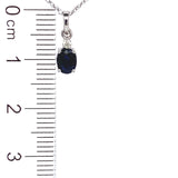 Juego de zafiros con diamantes en oro blanco 18kt