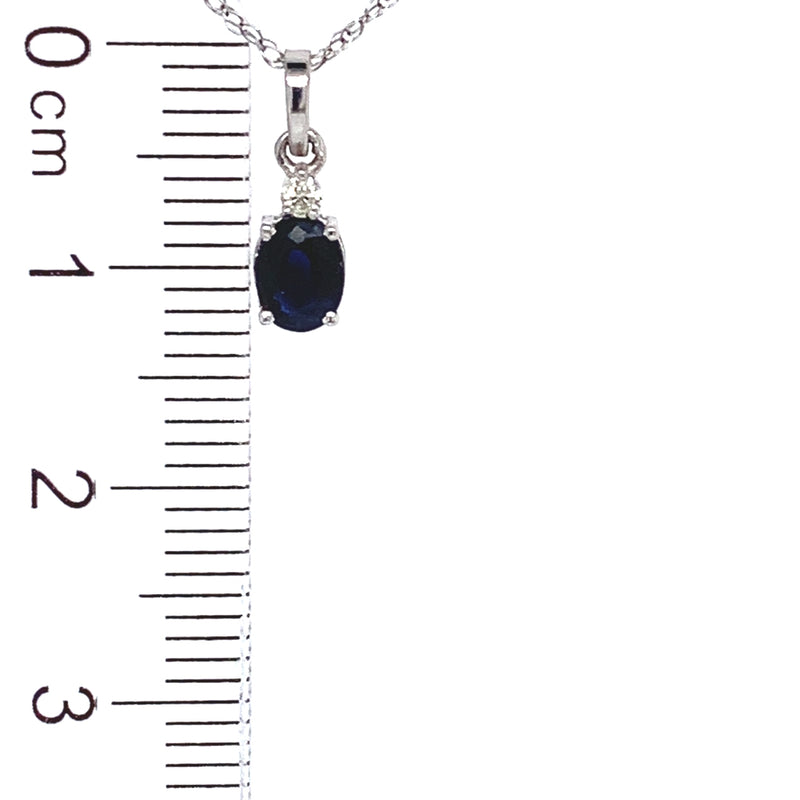 Juego de zafiros con diamantes en oro blanco 18kt