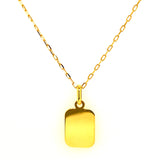 Collar (placa grabable) en oro amarillo 10kt. 40cm