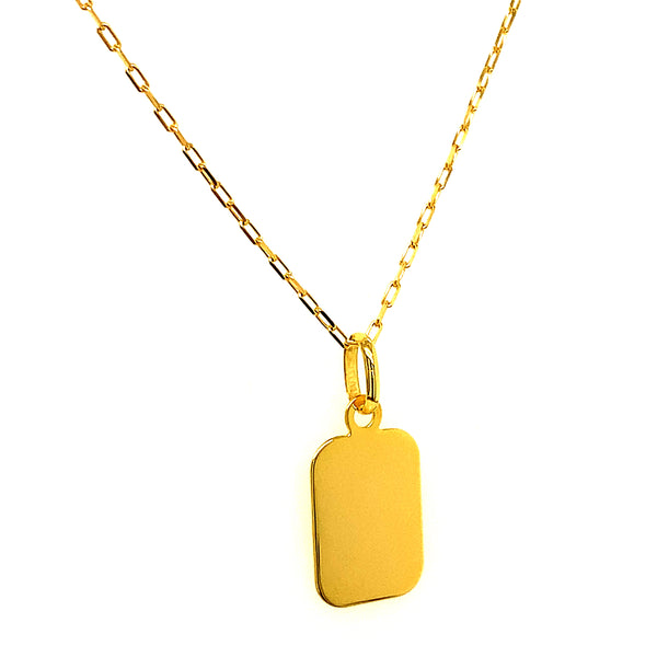 Collar (placa grabable) en oro amarillo 10kt. 40cm