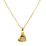 Collar (corazón) con circones en oro amarillo 10kt. 42/45cm
