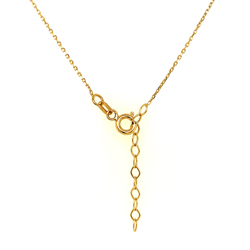Collar (corazón) con circones en oro amarillo 10kt. 42/45cm