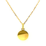 Collar (placa grabable) en oro amarillo 10kt. 40cm