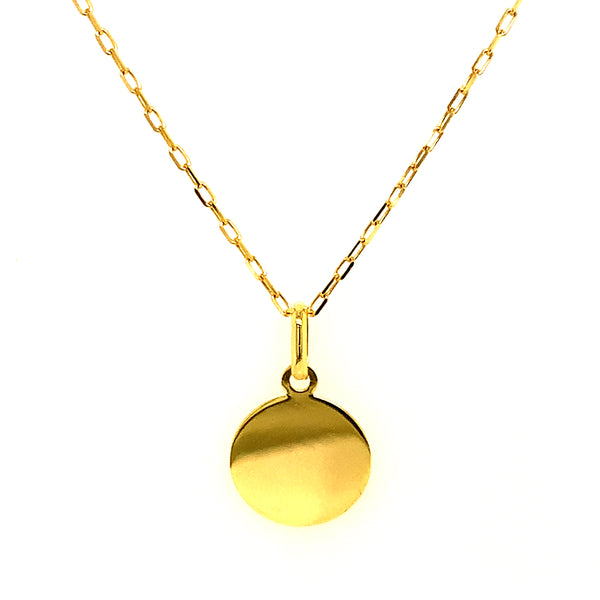 Collar (placa grabable) en oro amarillo 10kt. 40cm