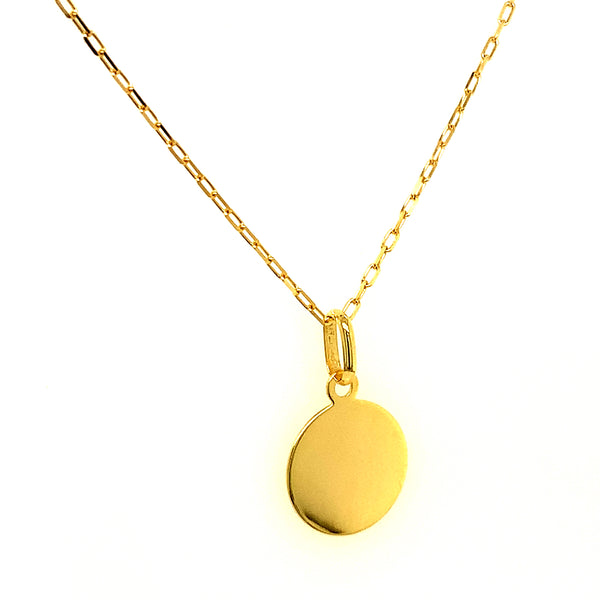 Collar (placa grabable) en oro amarillo 10kt. 40cm