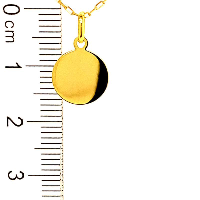 Collar (placa grabable) en oro amarillo 10kt. 40cm
