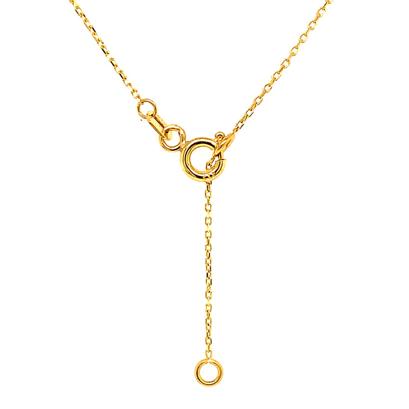 Collar 2 vueltas (ojito y corazón) con circones en oro amarillo 10kt. 42/45cm