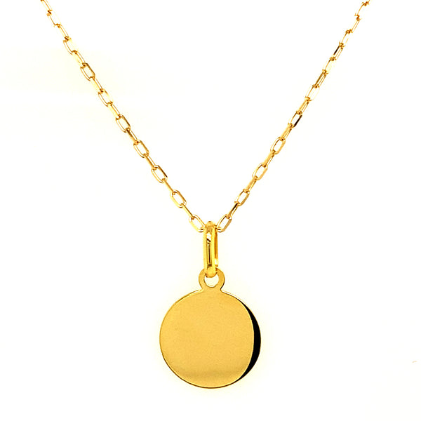 Collar (placa grabable) en oro amarillo 10kt. 45cm