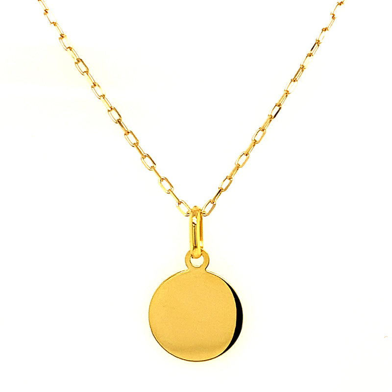 Collar (placa grabable) en oro amarillo 10kt. 45cm