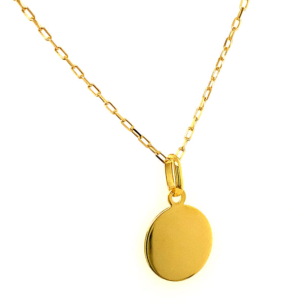 Collar (placa grabable) en oro amarillo 10kt. 45cm