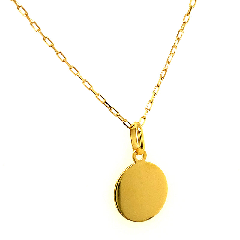 Collar (placa grabable) en oro amarillo 10kt. 45cm