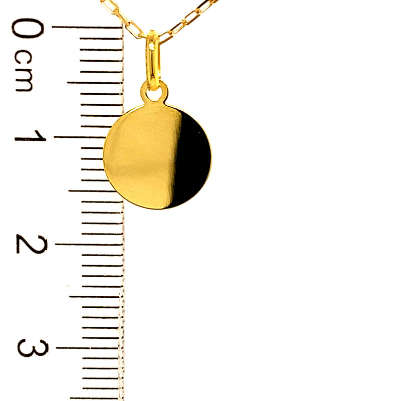 Collar (placa grabable) en oro amarillo 10kt. 45cm