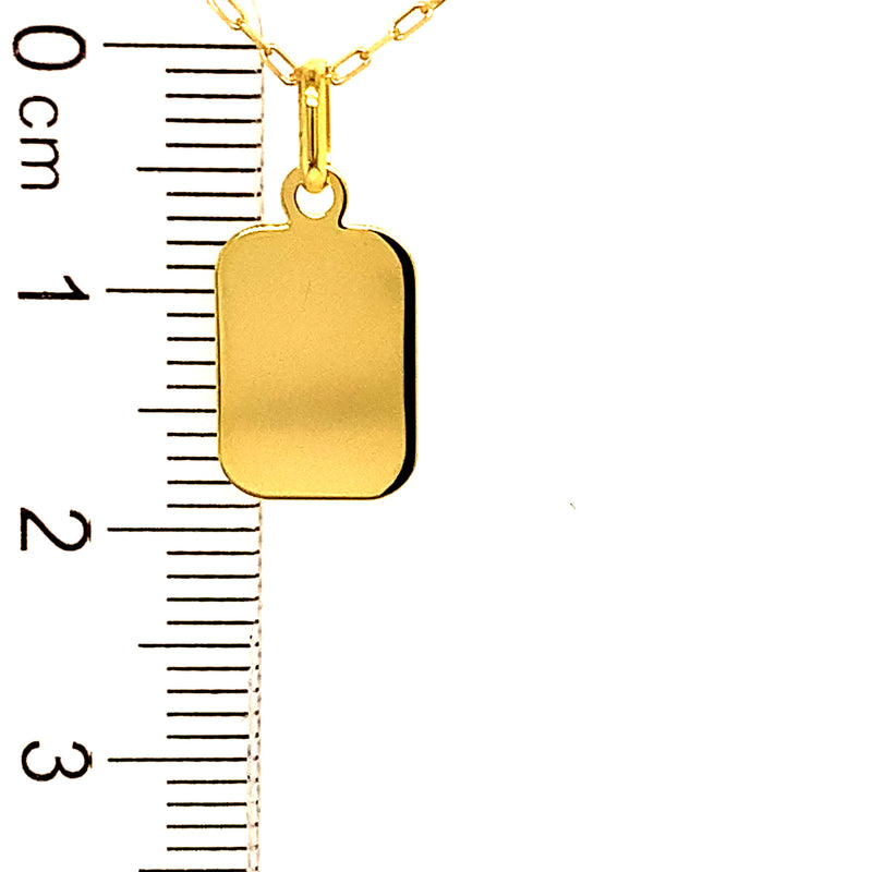 Collar (placa grabable) en oro amarillo 10kt. 45cm