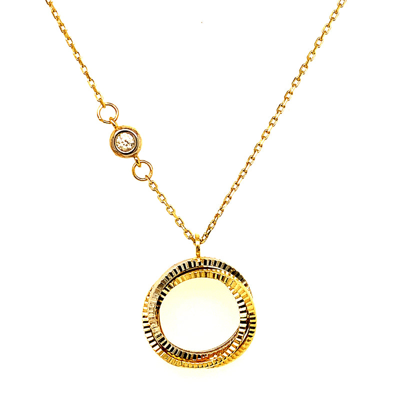 Collar en oro dos tonos 10kt. 42/45cm