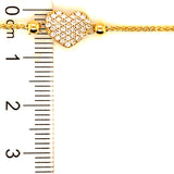 Pulsera corazón con circones (ajustable) en oro amarillo 10kt.